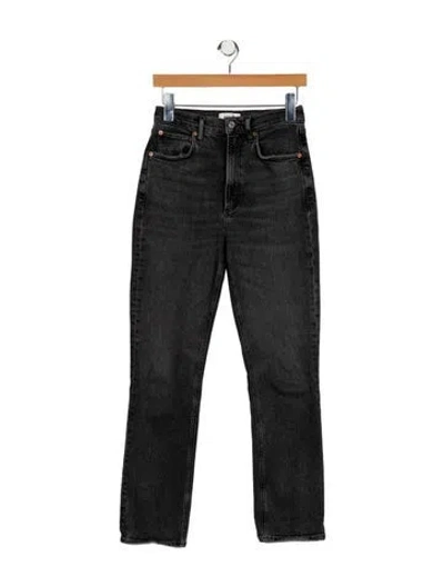 Pre-owned Agolde High-rise Straight Leg Jeans In Gray