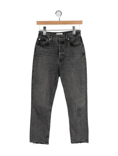Pre-owned Agolde High-rise Straight Leg Jeans In Gray