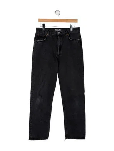 Pre-owned Agolde High-rise Straight Leg Jeans In Gray