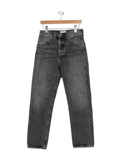 Pre-owned Agolde High-rise Straight Leg Jeans In Gray