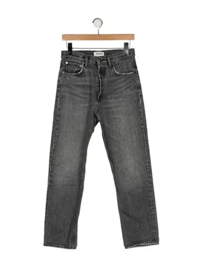 Pre-owned Agolde High-rise Straight Leg Jeans In Gray