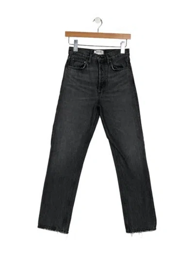 Pre-owned Agolde High-rise Straight Leg Jeans In Gray