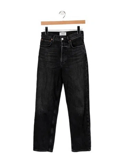 Pre-owned Agolde High-rise Straight Leg Jeans In Gray