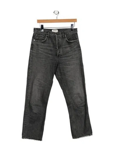 Pre-owned Agolde High-rise Straight Leg Jeans In Gray