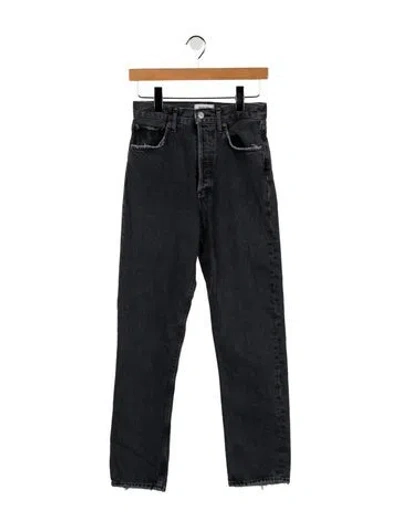 Pre-owned Agolde High-rise Straight Leg Jeans In Gray