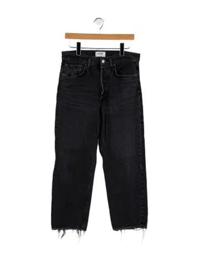 Pre-owned Agolde High-rise Straight Leg Jeans In Gray