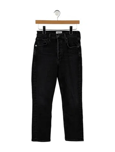 Pre-owned Agolde High-rise Straight Leg Jeans In Gray