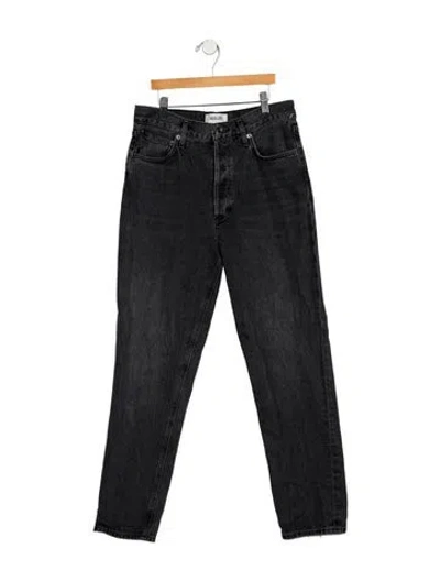 Pre-owned Agolde High-rise Straight Leg Jeans In Gray