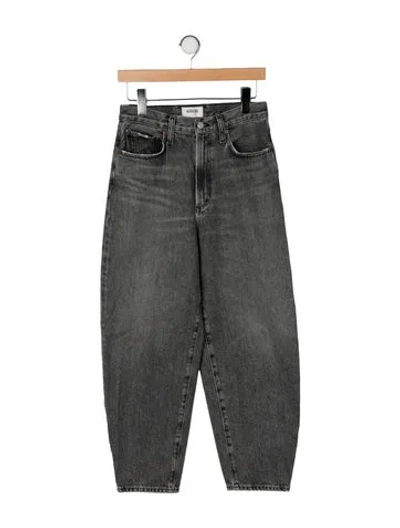 Pre-owned Agolde High-rise Straight Leg Jeans In Gray