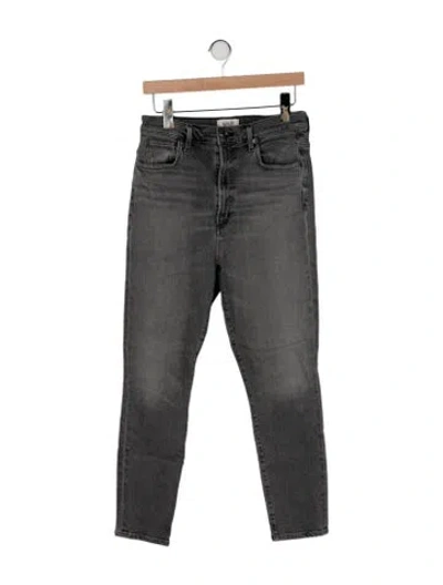 Pre-owned Agolde High-rise Straight Leg Jeans In Gray