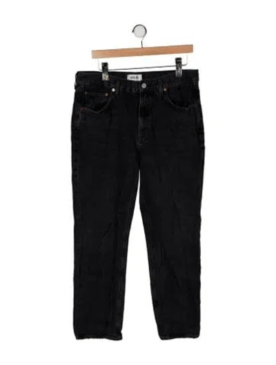 Pre-owned Agolde High-rise Straight Leg Jeans In Gray
