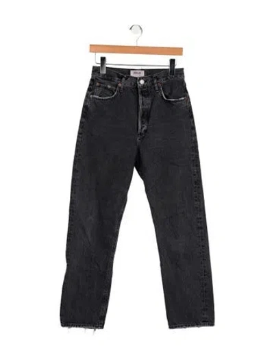 Pre-owned Agolde High-rise Straight Leg Jeans In Gray