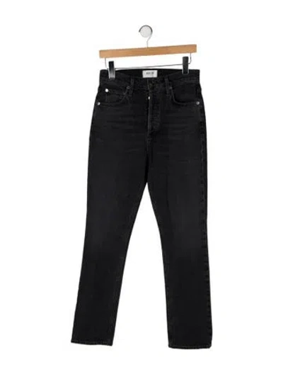 Pre-owned Agolde High-rise Straight Leg Jeans In Gray
