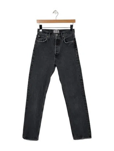 Pre-owned Agolde High-rise Straight Leg Jeans In Gray