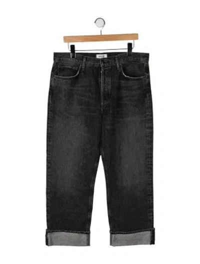 Pre-owned Agolde High-rise Straight Leg Jeans In Gray