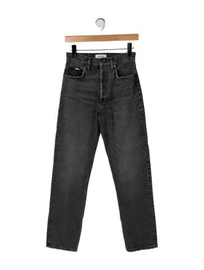 Pre-owned Agolde High-rise Straight Leg Jeans In Gray