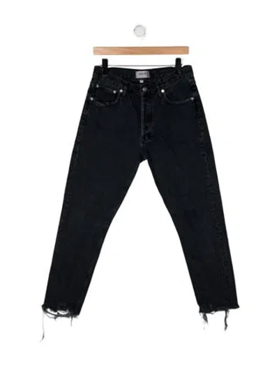 Pre-owned Agolde High-rise Straight Leg Jeans In Gray