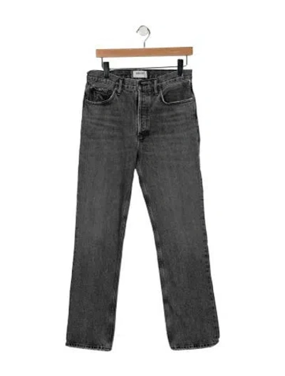 Pre-owned Agolde High-rise Straight Leg Jeans In Gray