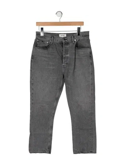 Pre-owned Agolde High-rise Straight Leg Jeans In Gray