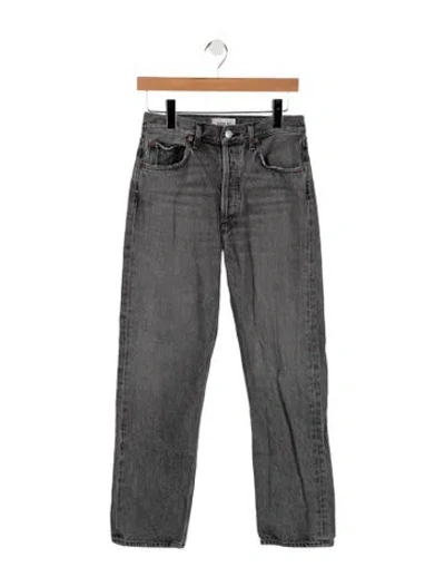 Pre-owned Agolde High-rise Straight Leg Jeans In Gray