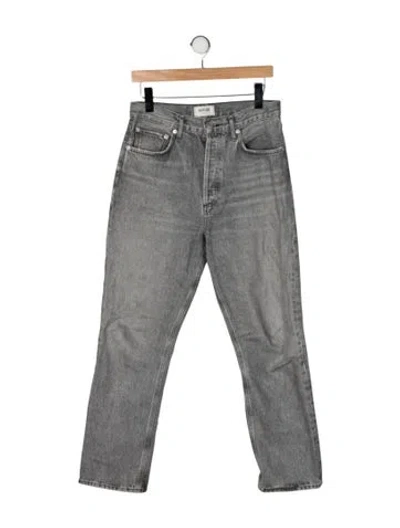 Pre-owned Agolde High-rise Straight Leg Jeans In Gray