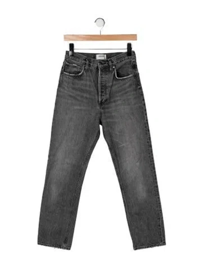 Pre-owned Agolde High-rise Straight Leg Jeans In Gray