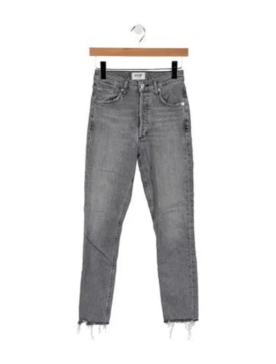 Pre-owned Agolde High-rise Straight Leg Jeans In Gray