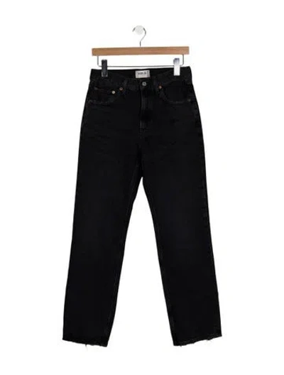 Pre-owned Agolde High-rise Straight Leg Jeans In Gray