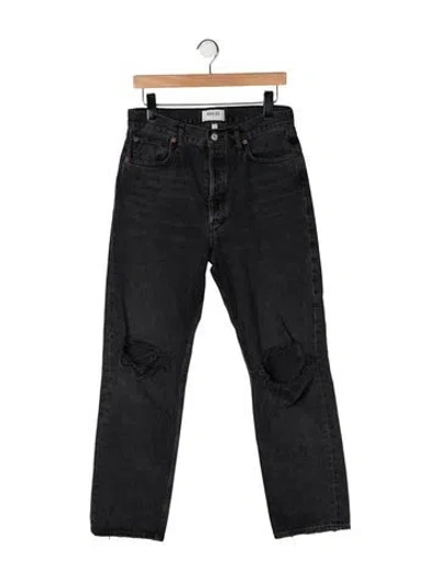 Pre-owned Agolde High-rise Straight Leg Jeans In Gray