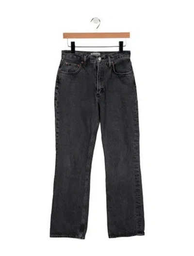 Pre-owned Agolde High-rise Straight Leg Jeans In Gray