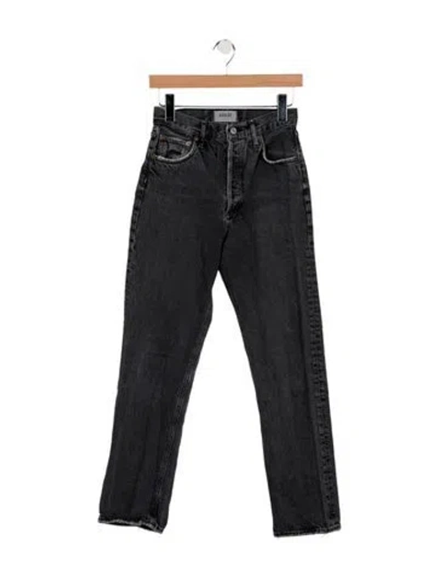 Pre-owned Agolde High-rise Straight Leg Jeans In Gray