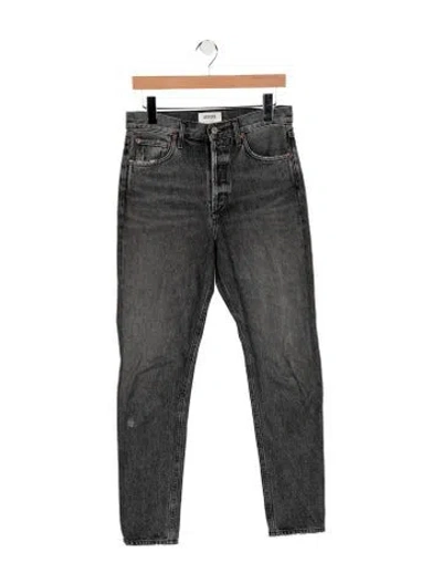 Pre-owned Agolde High-rise Straight Leg Jeans In Gray