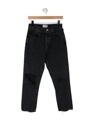 Pre-owned Agolde High-rise Straight Leg Jeans In Gray