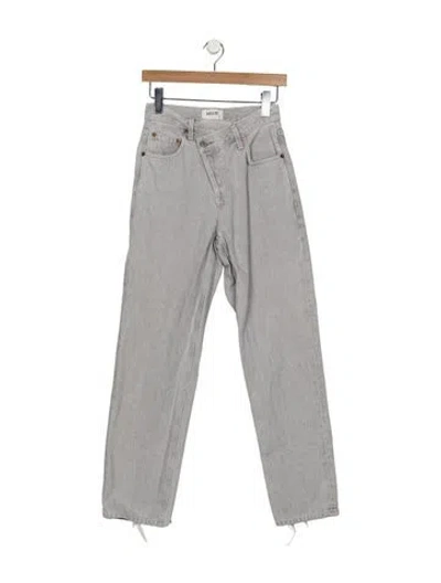 Pre-owned Agolde High-rise Straight Leg Jeans In Gray