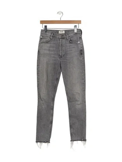 Pre-owned Agolde High-rise Straight Leg Jeans In Gray