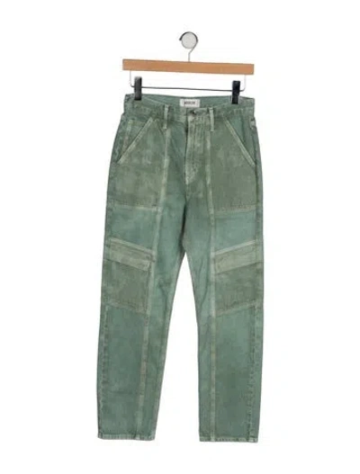 Pre-owned Agolde High-rise Straight Leg Jeans In Green