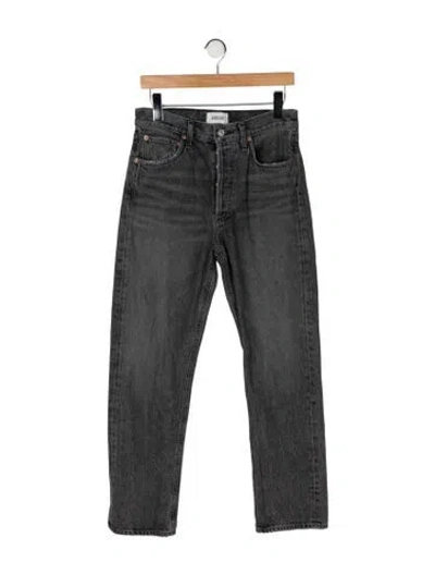 Pre-owned Agolde High-rise Straight Leg Jeans In Green