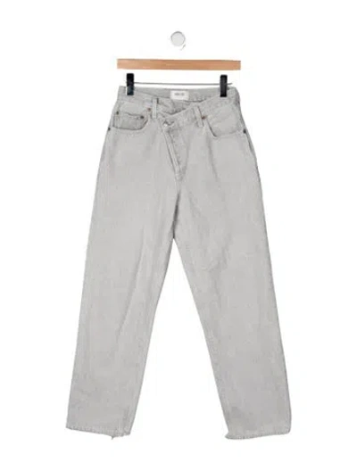 Pre-owned Agolde High-rise Straight Leg Jeans In Green