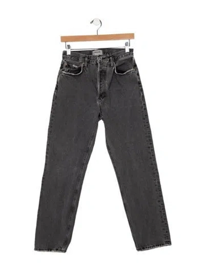 Pre-owned Agolde High-rise Straight Leg Jeans In Grey