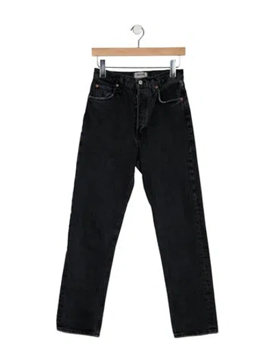 Pre-owned Agolde High-rise Straight Leg Jeans In Grey