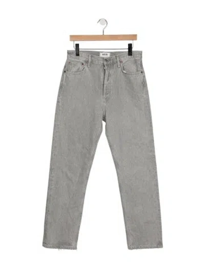Pre-owned Agolde High-rise Straight Leg Jeans In Grey