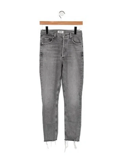 Pre-owned Agolde High-rise Straight Leg Jeans In Grey