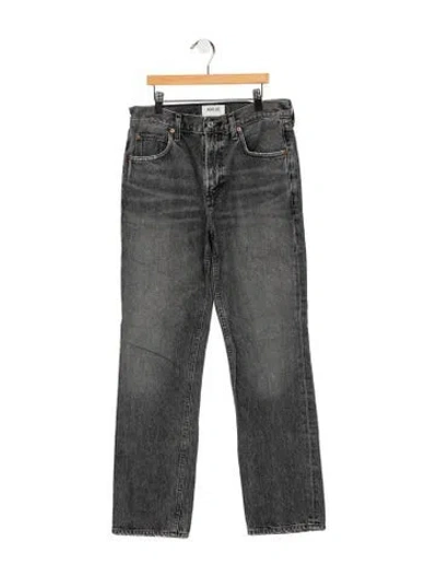 Pre-owned Agolde High-rise Straight Leg Jeans In Grey