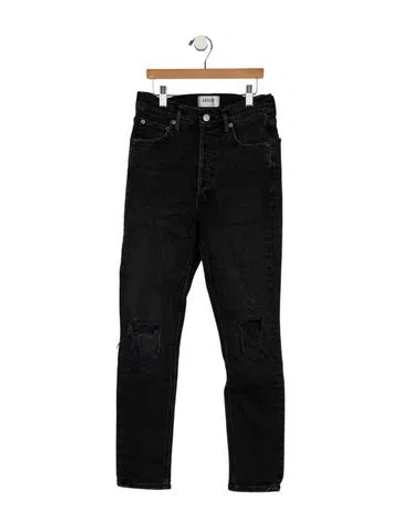 Pre-owned Agolde High-rise Straight Leg Jeans In Grey