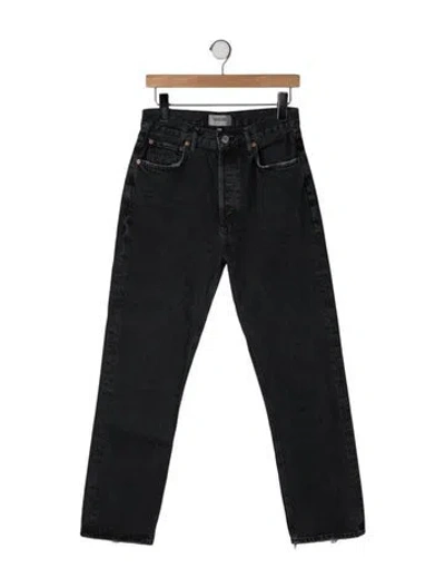 Pre-owned Agolde High-rise Straight Leg Jeans In Grey
