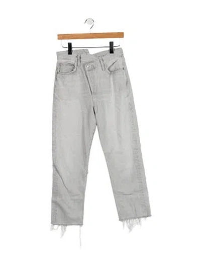 Pre-owned Agolde High-rise Straight Leg Jeans In Neutral