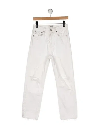 Pre-owned Agolde High-rise Straight Leg Jeans In Neutral