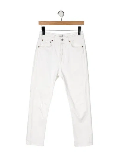 Pre-owned Agolde High-rise Straight Leg Jeans In Neutral
