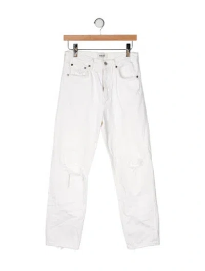 Pre-owned Agolde High-rise Straight Leg Jeans In Neutral