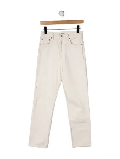 Pre-owned Agolde High-rise Straight Leg Jeans In Neutral